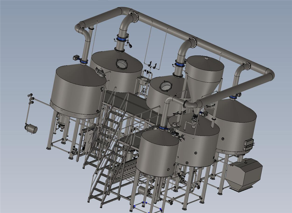 3000l 6 vessels automatic brewhouse beer brewery equipment